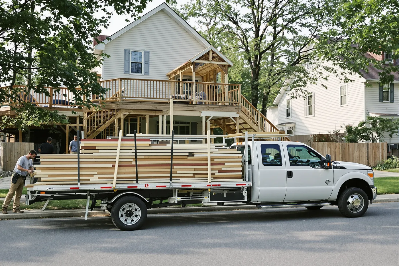 Your trucks, your brand, your deck building jobs. Not a shared lead pool.