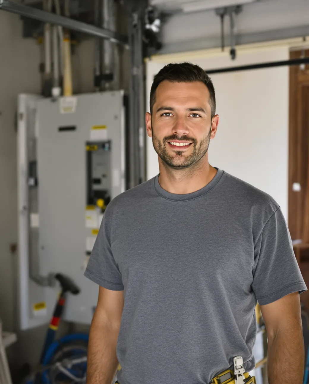 An established electrical contractor on a residential service call