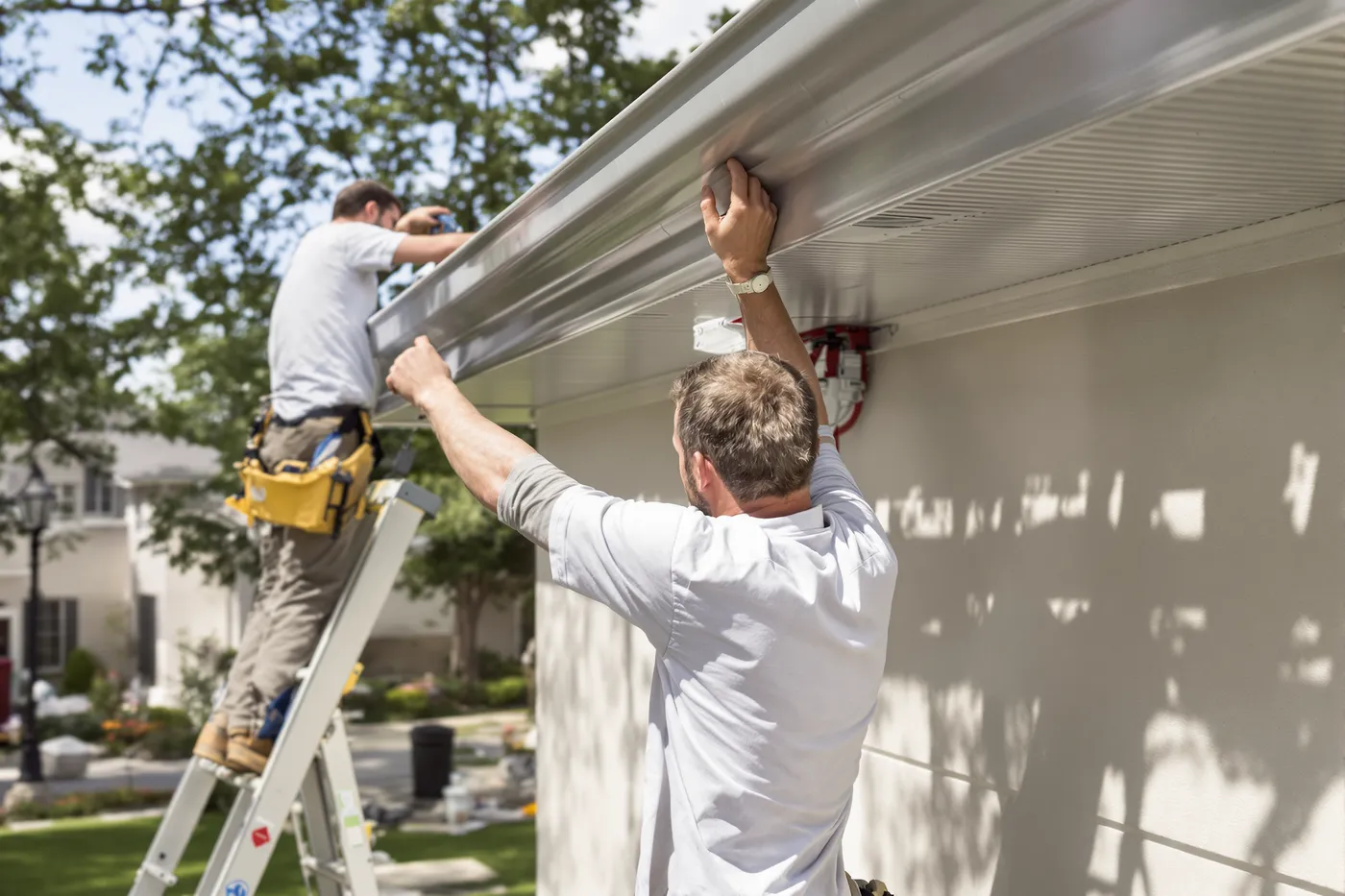 A gutter crew on the job in the market you would own.