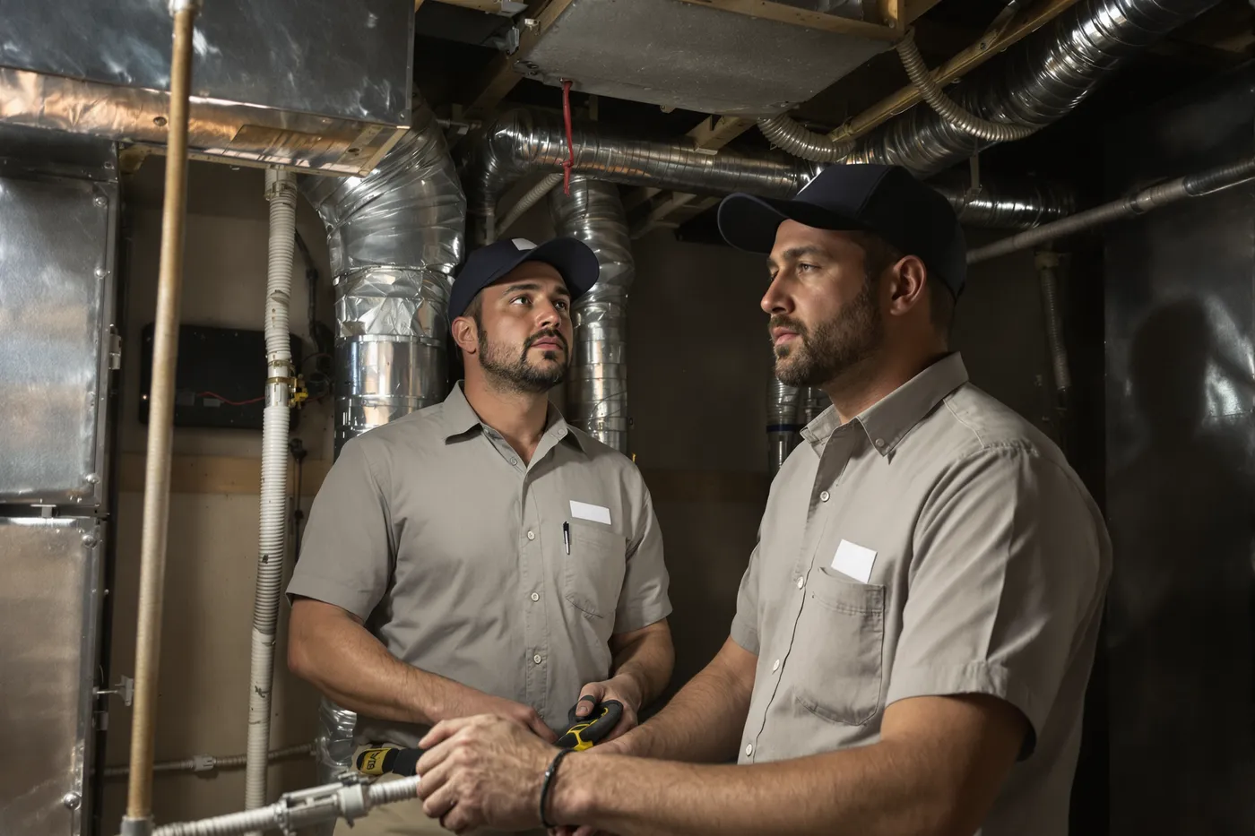 A HVAC crew on the job in the market you would own.