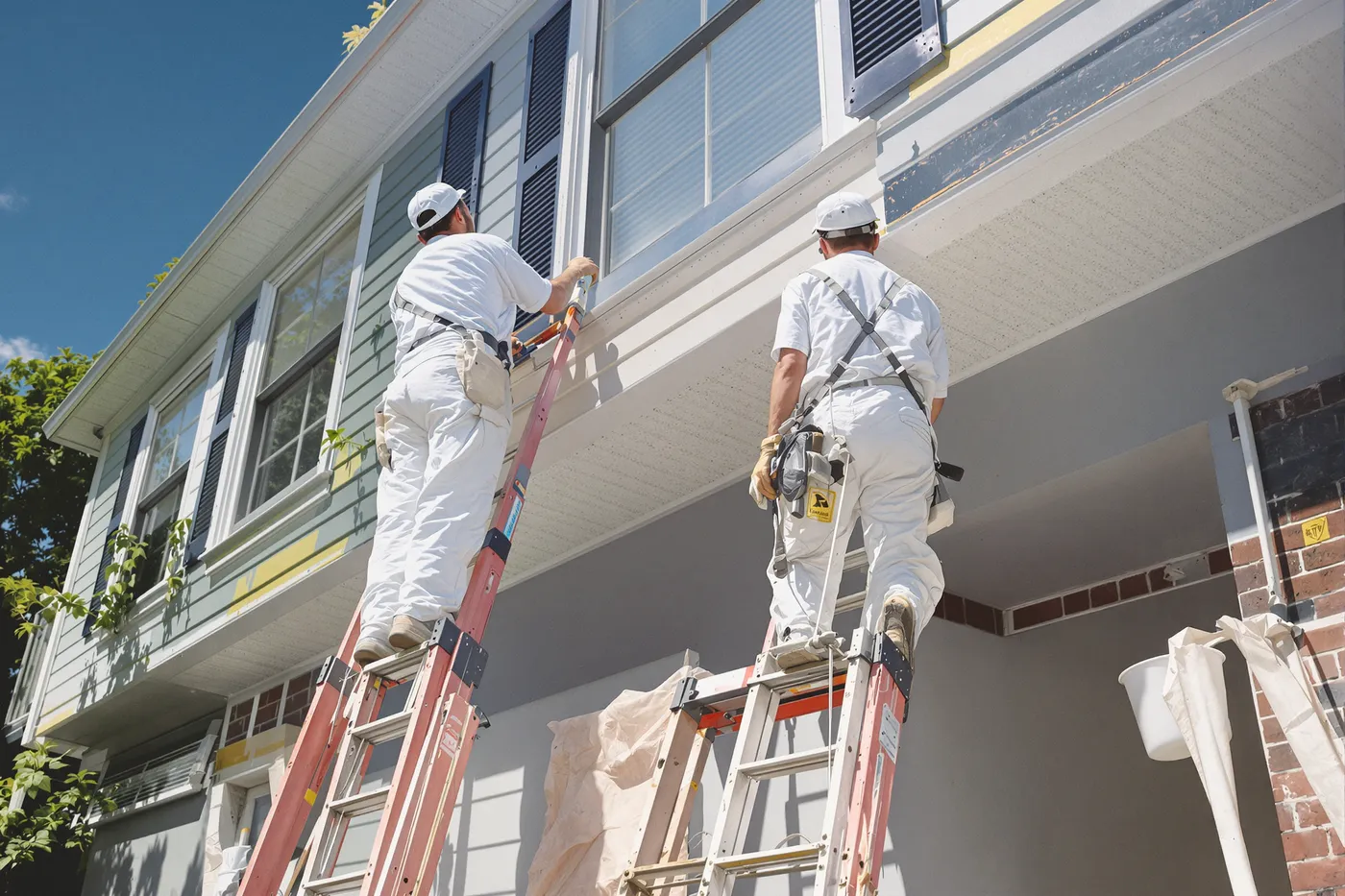 A painting crew on the job in the market you would own.