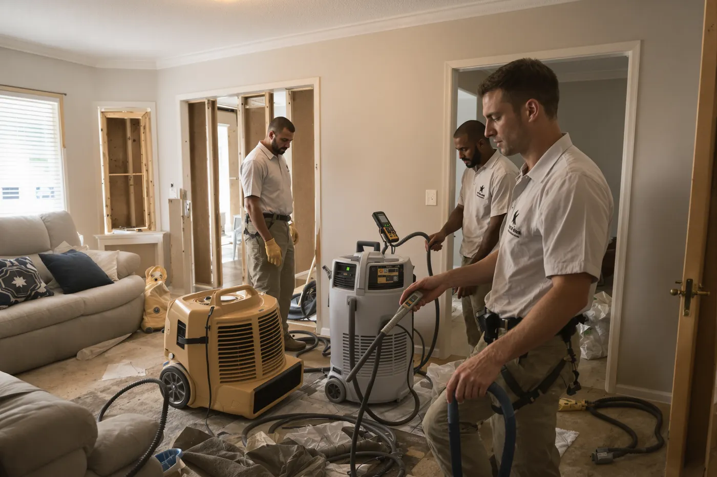 A restoration crew on the job in the market you would own.