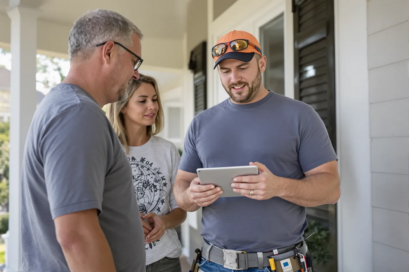 The at-the-door conversation every roofing lead should turn into.