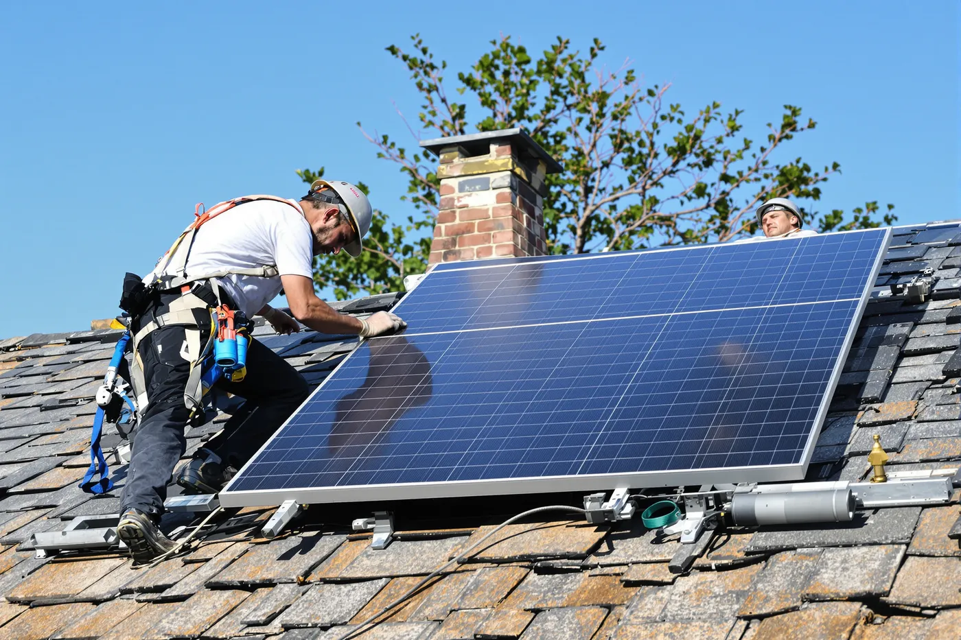 A solar crew on the job in the market you would own.